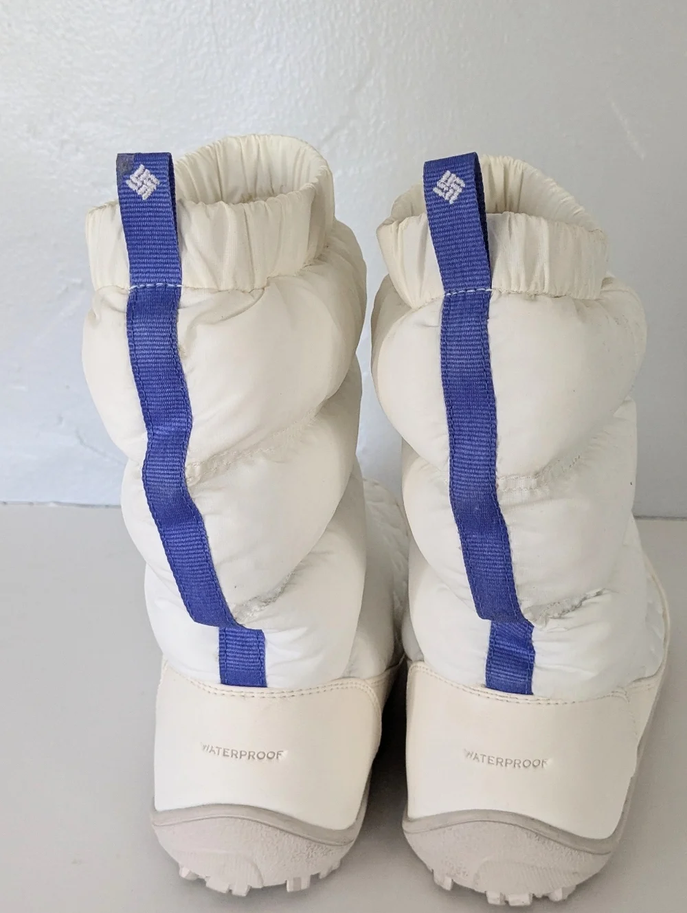 Columbia Minx Shorty Omni-Heat Waterproof Boots - White/Blue - Size 8